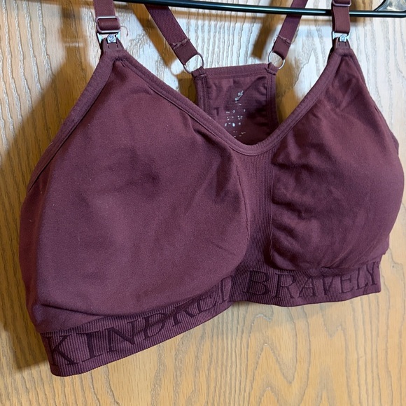 Kindred Bravely Women’s Burgundy Sublime Pumping & Nursing Sports Bra Large - Picture 2 of 6